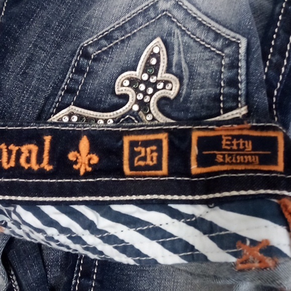 Rock Revival Women's Jeans 26 Etty Rhinestones Embroidered NWOT DEFECT SEE PHOTO - Picture 8 of 9